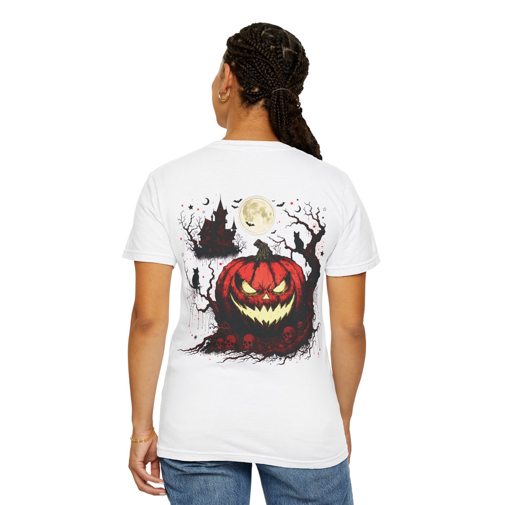 Halloween Pumpkin T-Shirt — Creepy Jack-O'-Lantern Haunted Scene