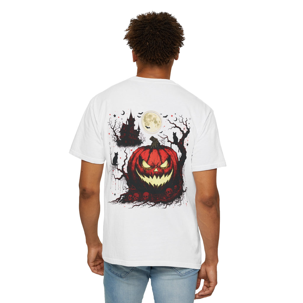 Halloween Pumpkin T-Shirt — Creepy Jack-O'-Lantern Haunted Scene