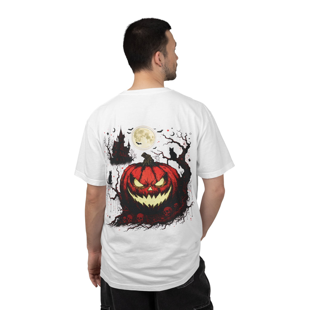 Halloween Pumpkin T-Shirt — Creepy Jack-O'-Lantern Haunted Scene