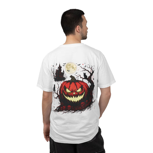 Halloween Pumpkin T-Shirt — Creepy Jack-O'-Lantern Haunted Scene